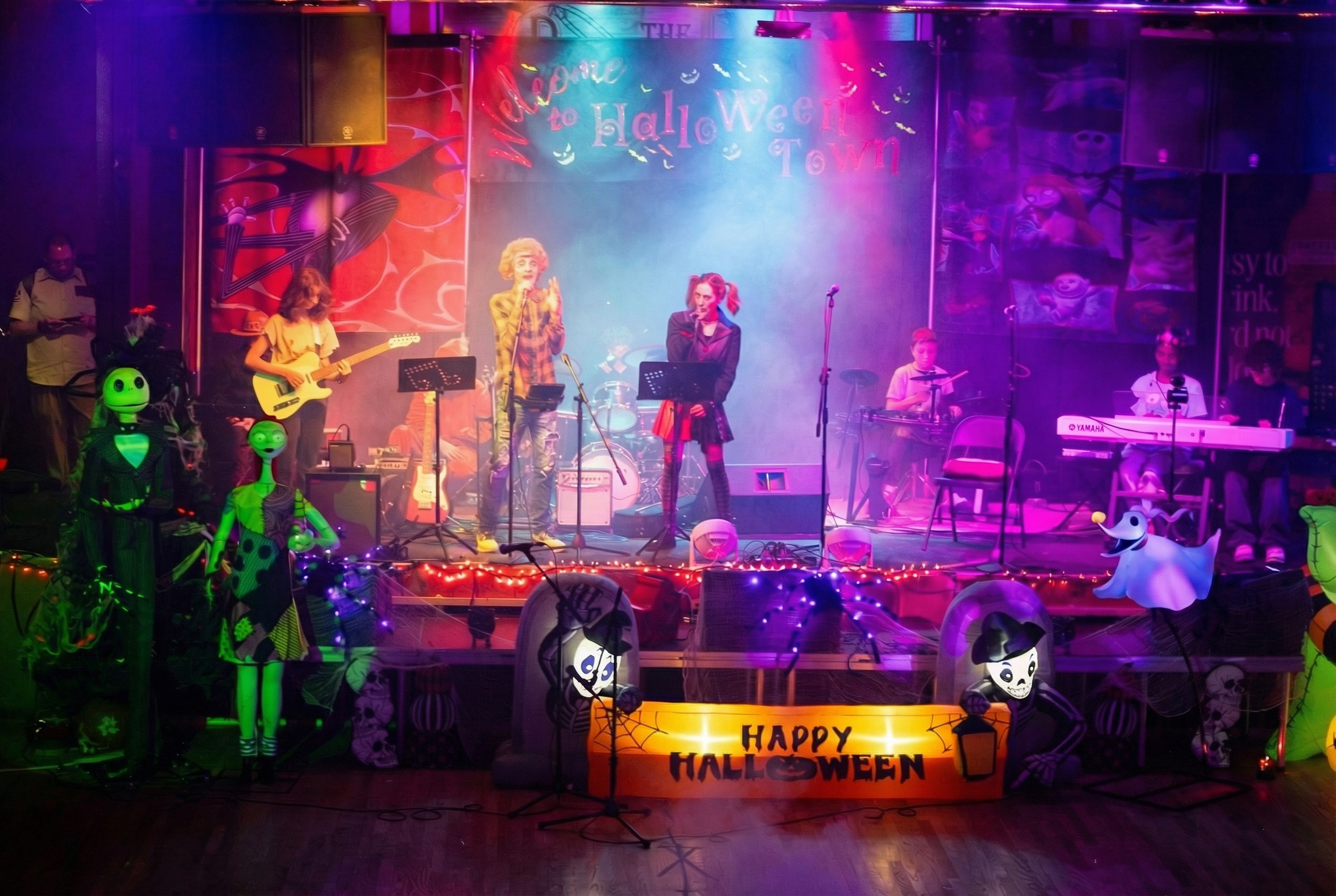 String students performing on stage